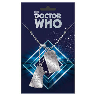 Colgante Placas Identificacion Tardis and Dalek Doctor Who-