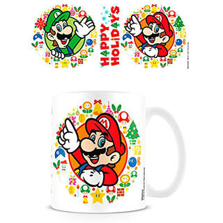 Taza Felices Fiestas Super Mario Bros Nintendo-